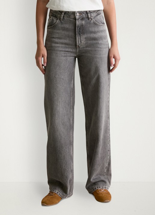 Marc O'Polo Denim Mid waist straight leg jeans met gekleurde wassing