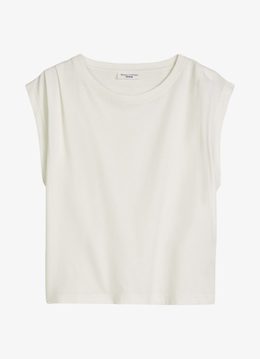 Marc O'Polo Denim Oversized T-shirt met ronde hals - voorkant silky white-1183 / wit