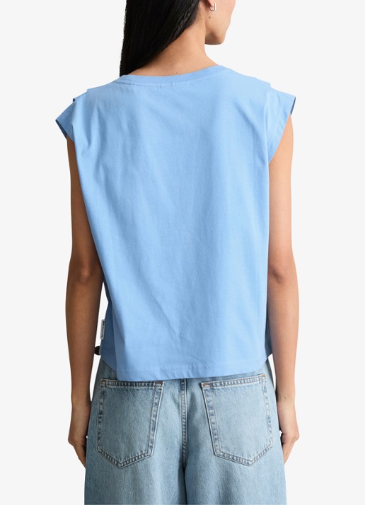 Marc O'Polo Denim Oversized T-shirt met ronde hals - achterkant 5 medium blue 4840-4840 / blauw