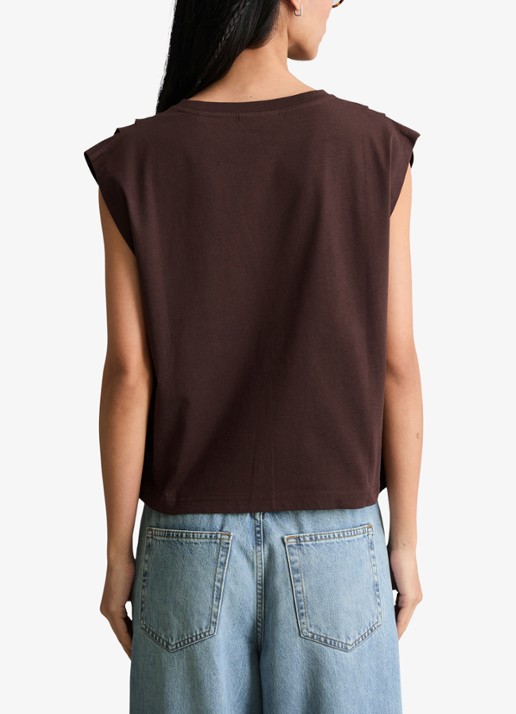 Marc O'Polo Denim Oversized T-shirt met ronde hals - achterkant burnt aubergine-6929 / paars
