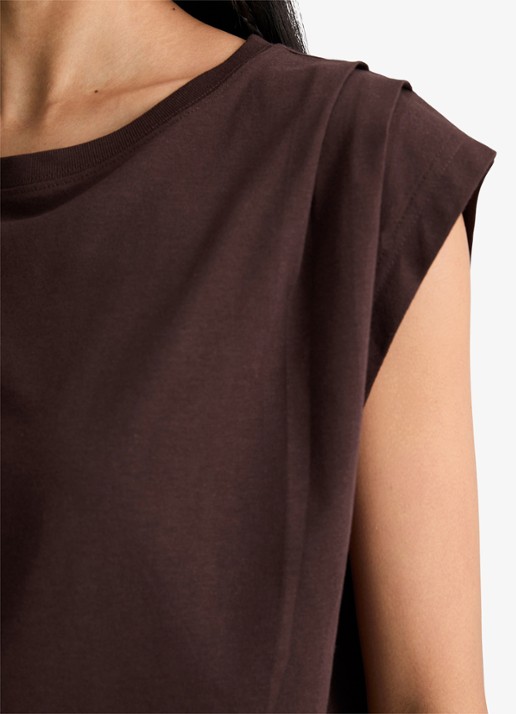 Marc O'Polo Denim Oversized T-shirt met ronde hals - detail 3 burnt aubergine-6929 / paars