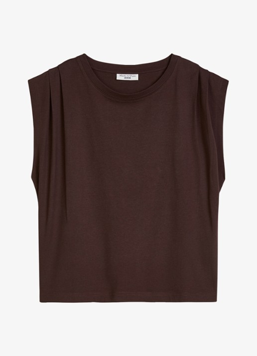 Marc O'Polo Denim Oversized T-shirt met ronde hals - voorkant 4 burnt aubergine-6929 / paars