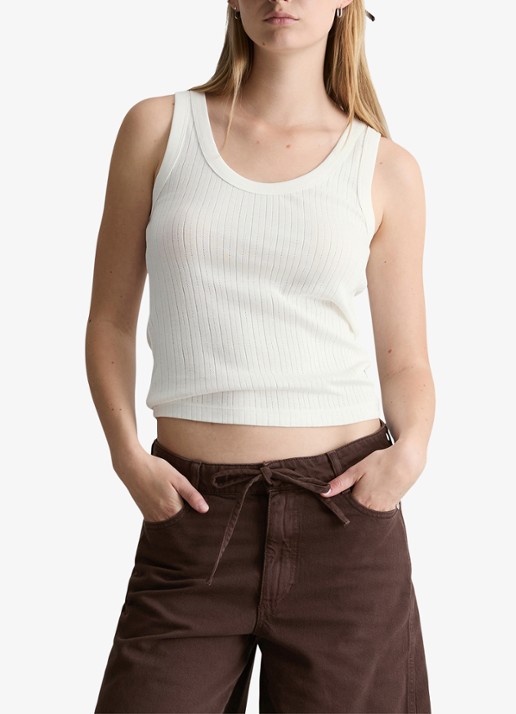 Marc O'Polo Denim Pointelle tank top van katoen