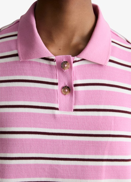 Marc O'Polo Denim Polo met streepprint - detail 5 light pink/8375