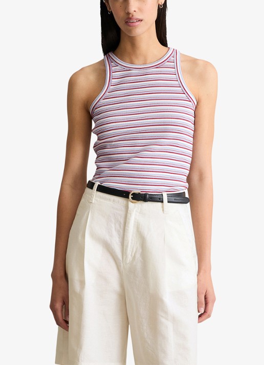 Marc O'Polo Denim Ribgebreide tanktop met streepprint
