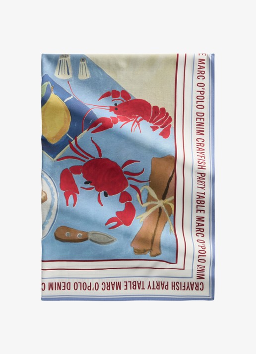 Marc O'Polo Denim Sjaal met print - voorkant blauw