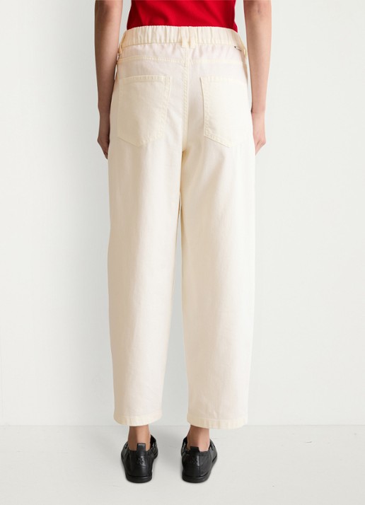 Marc O'Polo Denim Straight fit cropped jeans met gekleurde wassing - achterkant beige