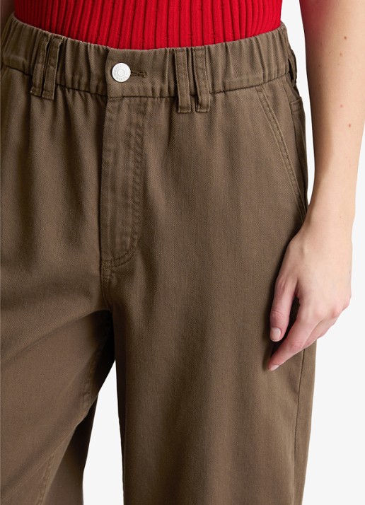 Marc O'Polo Denim Straight fit cropped jeans met gekleurde wassing - detail 3 bruin