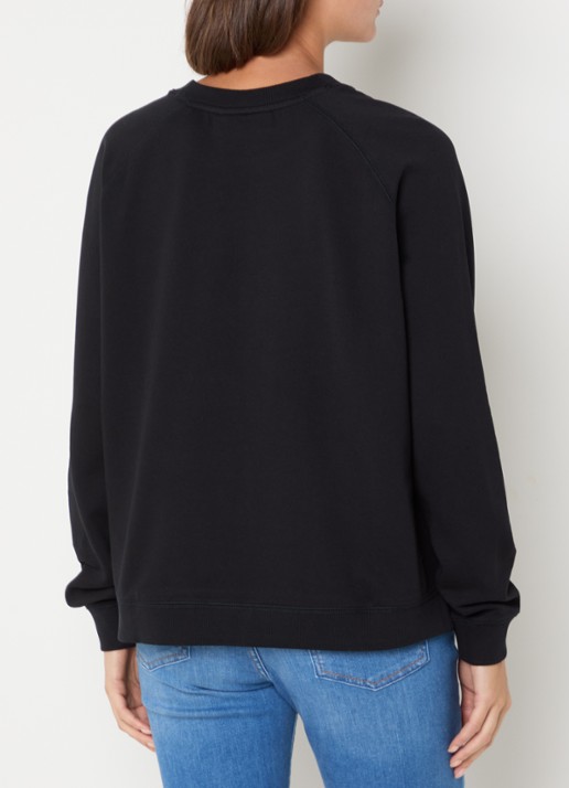 Marc O'Polo Denim Sweater met logo - achterkant zwart