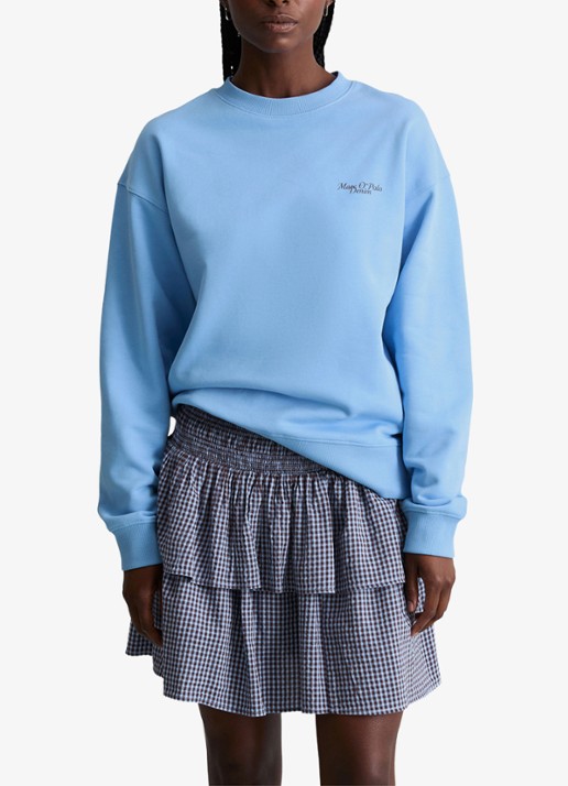 Marc O'Polo Denim Sweatershirt van katoen met logo en backprint