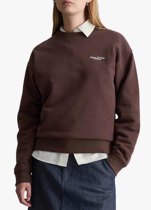 Marc O'Polo Denim Sweatershirt van katoen met logo en backprint