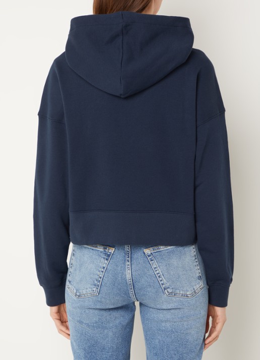 Marc O'Polo Denim Sweatvest met capuchon - achterkant 5 donkerblauw