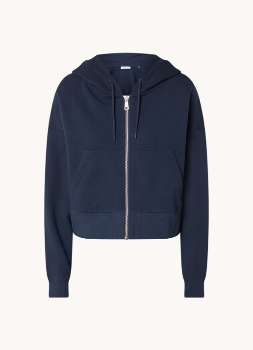 Marc O'Polo Denim Sweatvest met capuchon - voorkant 3 donkerblauw