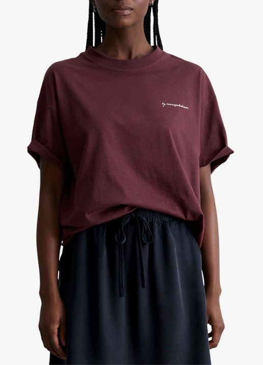 Marc O'Polo Denim T-shirt met logo- en backprint
