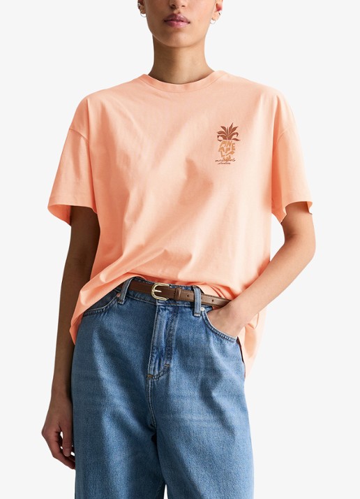Marc O'Polo Denim T-shirt met logo en ronde hals