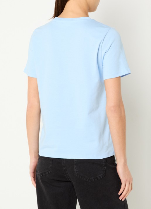 Marc O'Polo Denim T-shirt met logo - achterkant donkerblauw