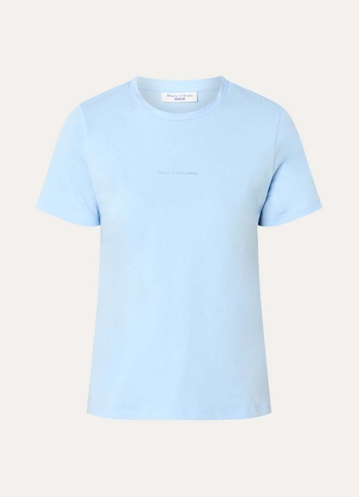 Marc O'Polo Denim T-shirt met logo - voorkant 2 donkerblauw