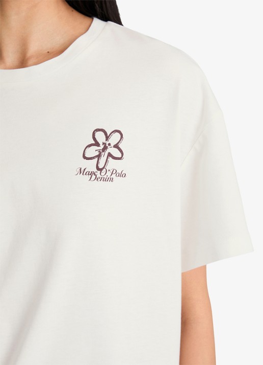 Marc O'Polo Denim T-shirt met logo - detail 4 silky white-1183 / wit
