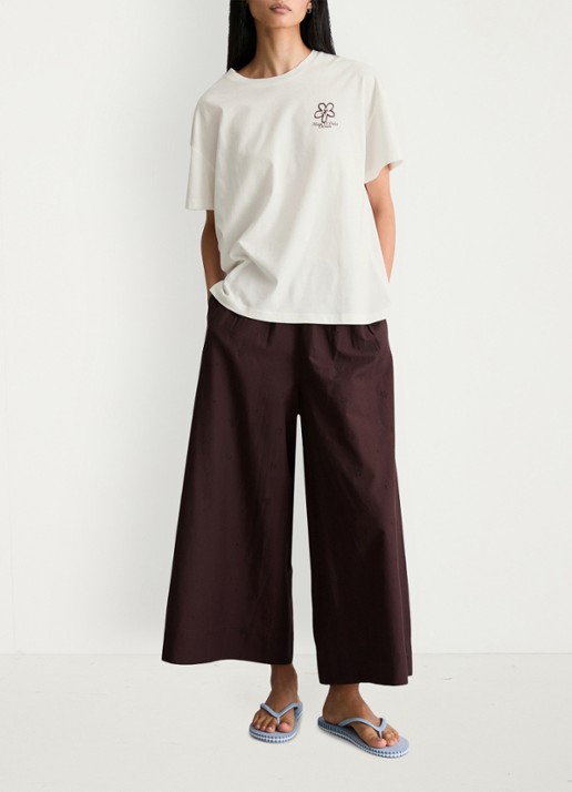 Marc O'Polo Denim T-shirt met logo - voorkant 2 silky white-1183 / wit
