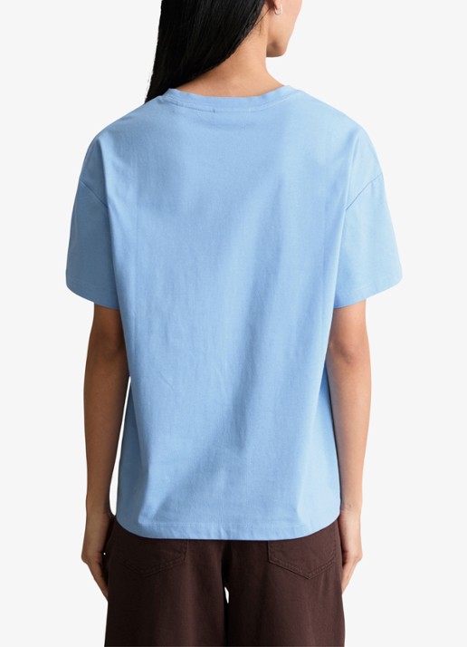 Marc O'Polo Denim T-shirt met logo - achterkant 3 medium blue 4840-4840 / blauw