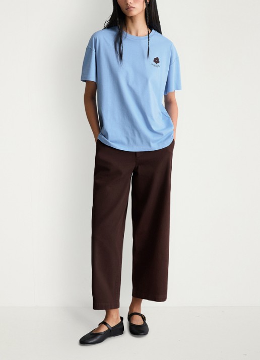 Marc O'Polo Denim T-shirt met logo - voorkant 5 medium blue 4840-4840 / blauw