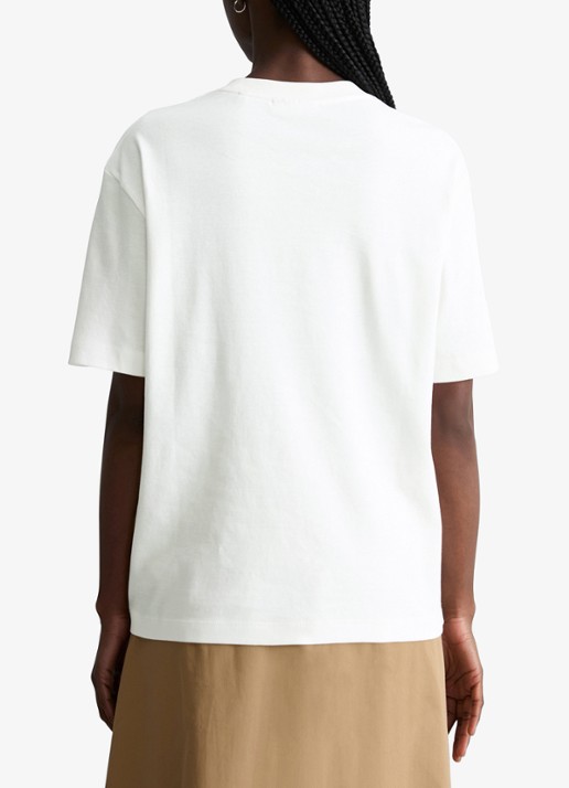 Marc O'Polo Denim T-shirt met ronde hals - achterkant 5 silky white/1183