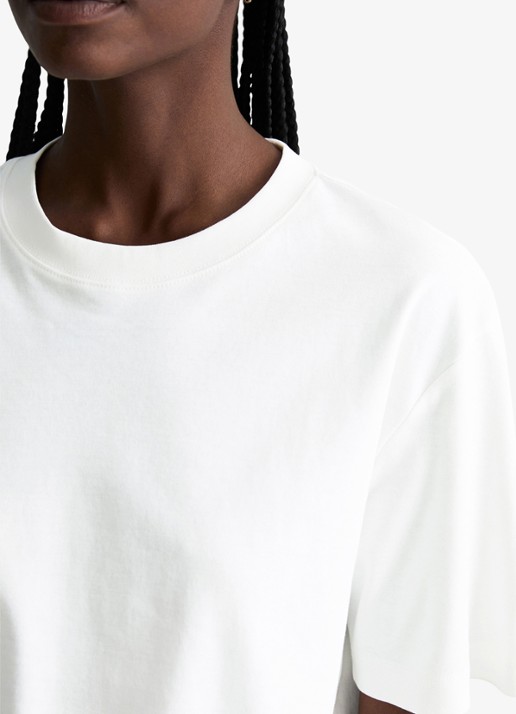 Marc O'Polo Denim T-shirt met ronde hals - detail 2 silky white/1183