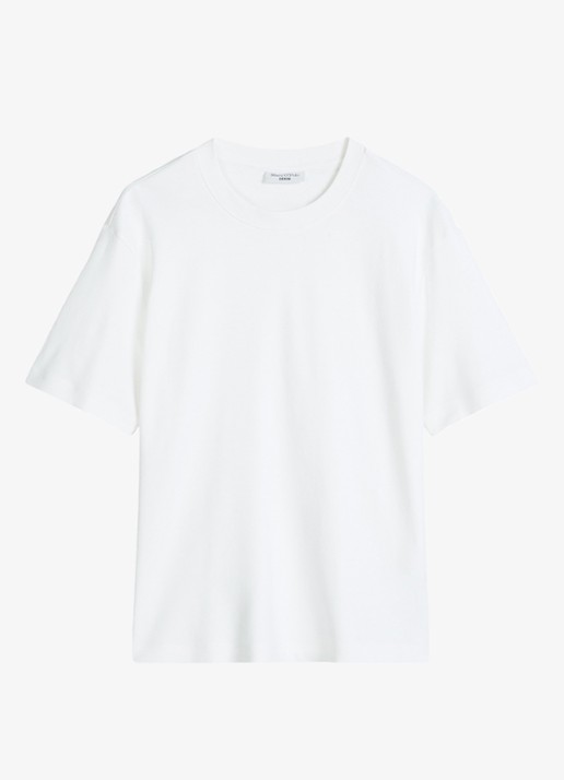 Marc O'Polo Denim T-shirt met ronde hals - voorkant 3 silky white/1183