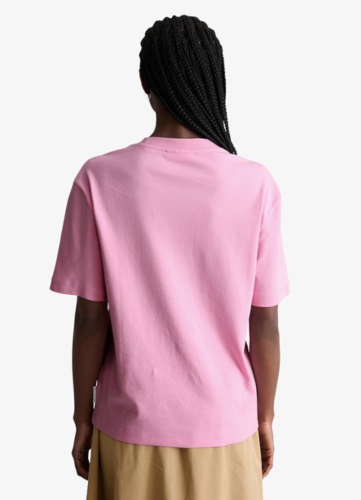Marc O'Polo Denim T-shirt met ronde hals - achterkant 3 pale bubblegum/8205