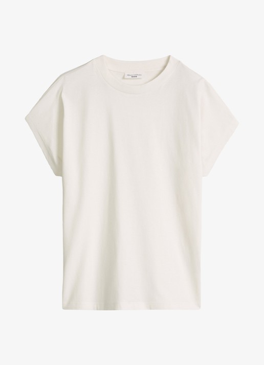 Marc O'Polo Denim T-shirt met ronde hals - voorkant 4 silky white-1183 / wit