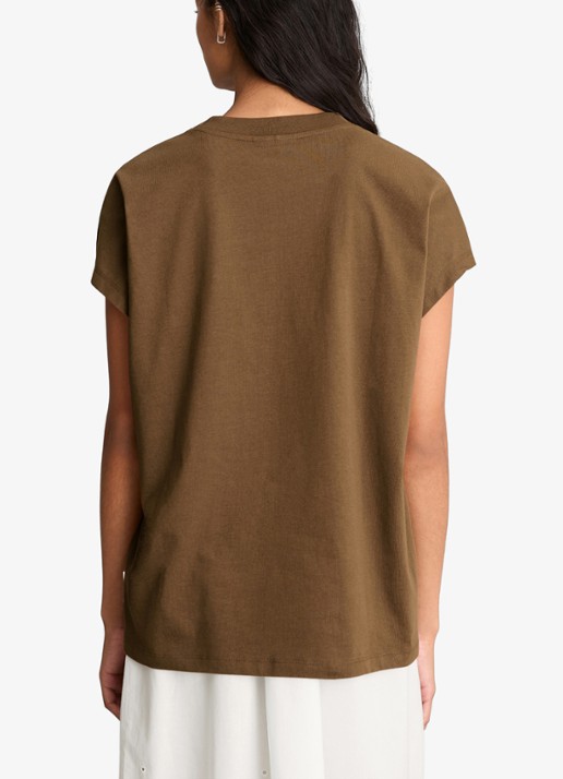 Marc O'Polo Denim T-shirt met ronde hals - achterkant umbra brown-1624 / bruin