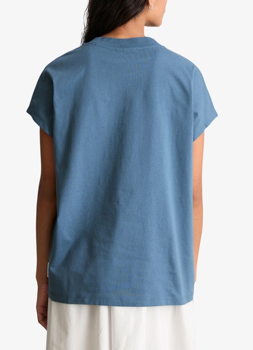 Marc O'Polo Denim T-shirt met ronde hals - achterkant medium blue 4671-4671 / blauw