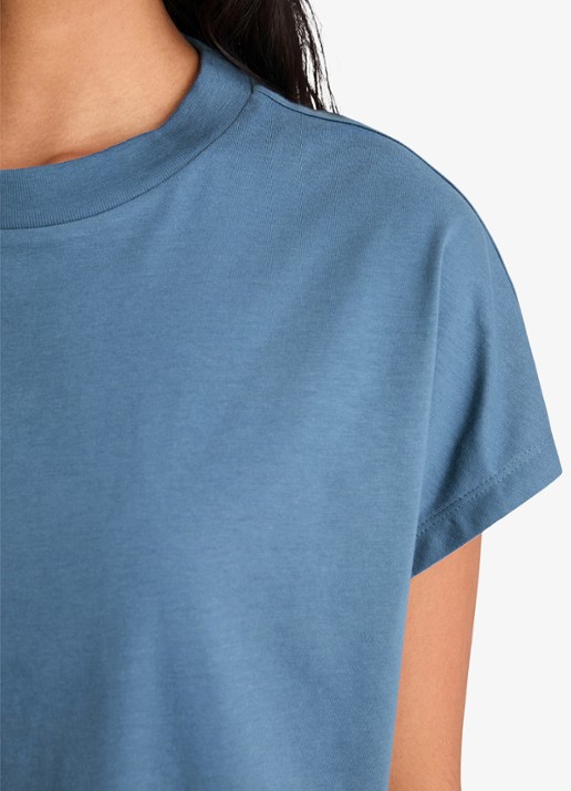 Marc O'Polo Denim T-shirt met ronde hals - detail 3 medium blue 4671-4671 / blauw