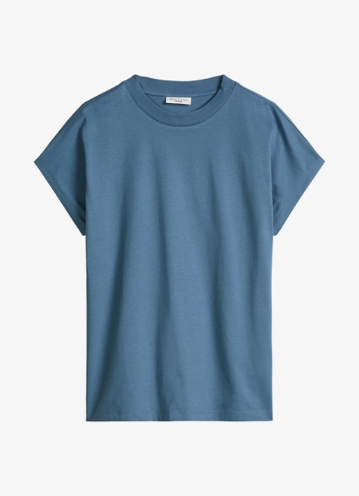 Marc O'Polo Denim T-shirt met ronde hals - voorkant 4 medium blue 4671-4671 / blauw
