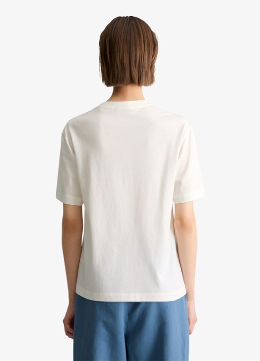 Marc O'Polo Denim T-shirt met ronde hals - achterkant 3 silky white-1183 / wit