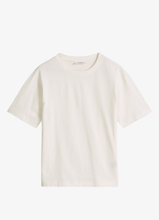 Marc O'Polo Denim T-shirt met ronde hals - voorkant silky white-1183 / wit