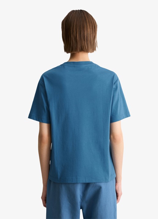 Marc O'Polo Denim T-shirt met ronde hals - achterkant medium blue 4671-4671 / blauw