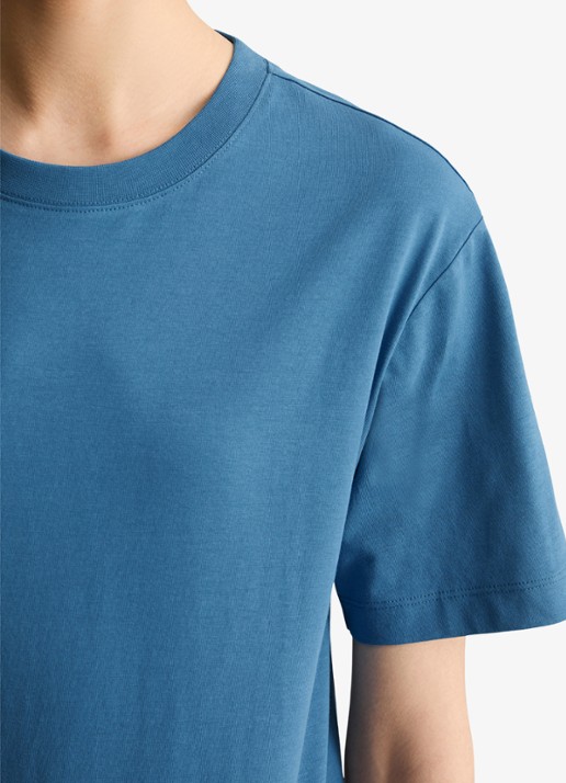 Marc O'Polo Denim T-shirt met ronde hals - detail 5 medium blue 4671-4671 / blauw