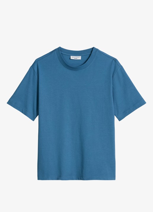 Marc O'Polo Denim T-shirt met ronde hals - voorkant 2 medium blue 4671-4671 / blauw