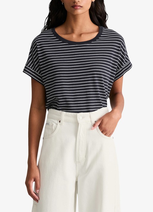 Marc O'Polo Denim T-shirt met streepprint en ronde hals