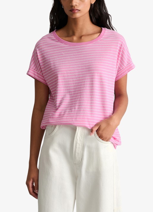 Marc O'Polo Denim T-shirt met streepprint en ronde hals