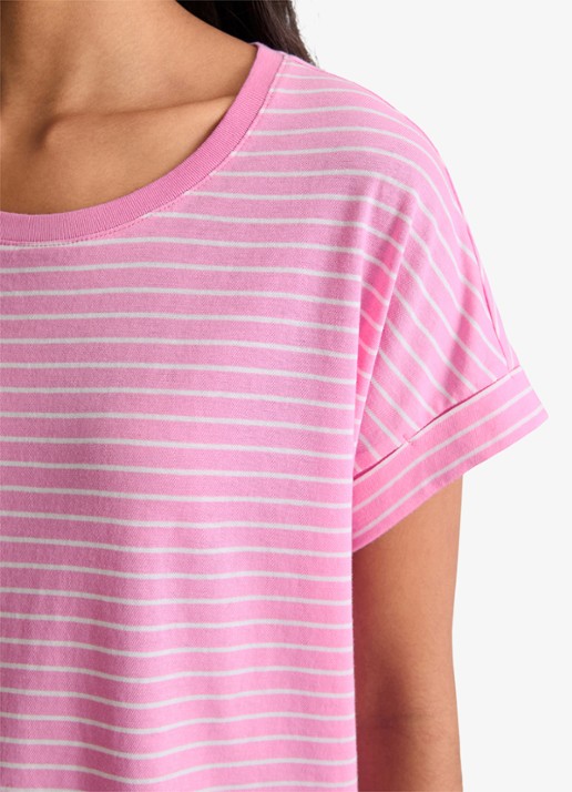 Marc O'Polo Denim T-shirt met streepprint en ronde hals - detail 2 light pink/8375
