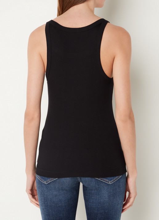 Marc O'Polo Denim Tanktop met ribstructuur - achterkant 4 zwart