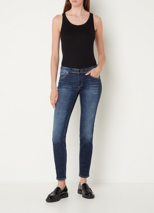 Marc O'Polo Denim Tanktop met ribstructuur - voorkant 2 zwart