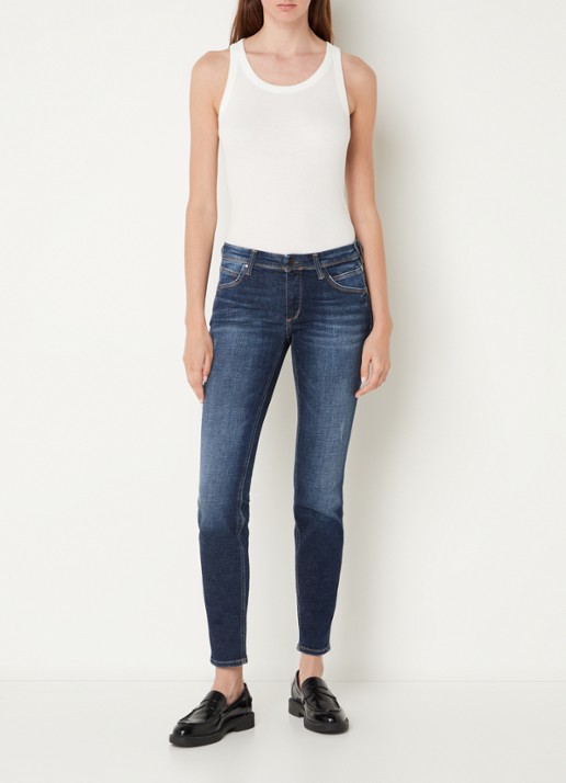 Marc O'Polo Denim Tanktop met ribstructuur - voorkant 4 gebroken wit