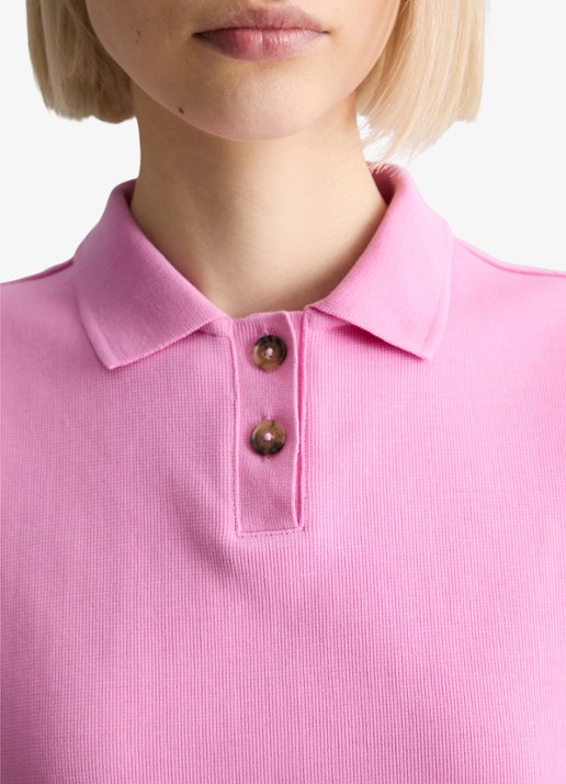 Marc O'Polo Denim Top met polokraag - detail 4 pale bubblegum/8205