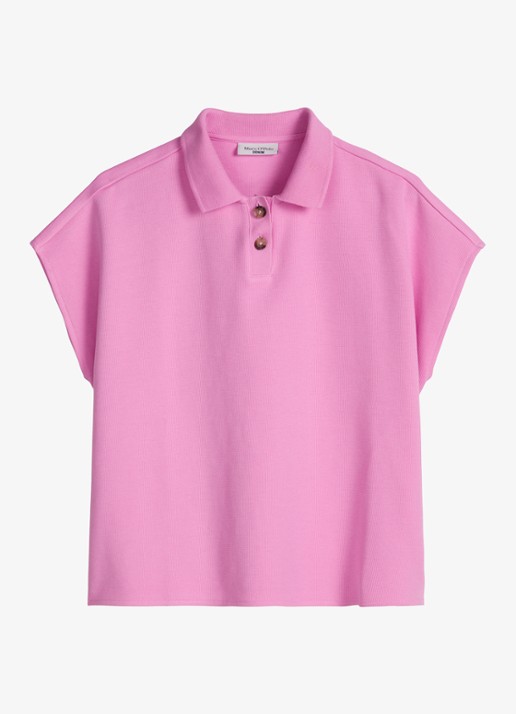 Marc O'Polo Denim Top met polokraag - voorkant pale bubblegum/8205