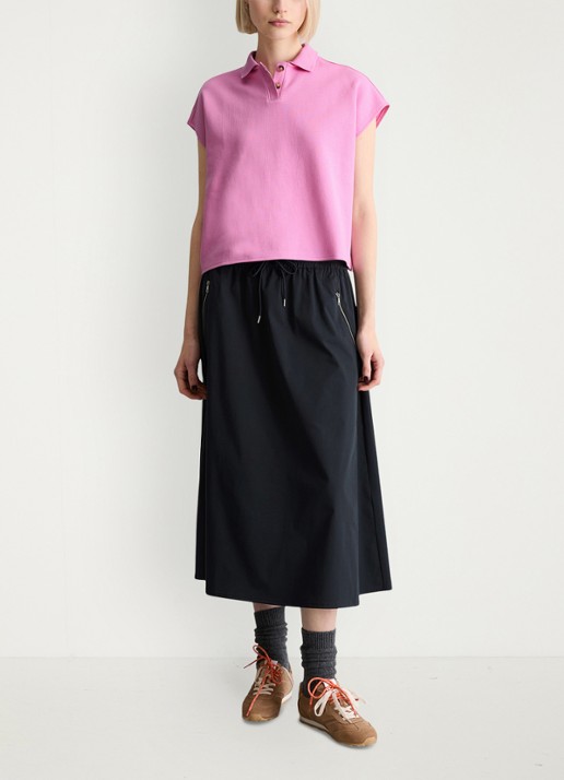 Marc O'Polo Denim Top met polokraag - voorkant 2 pale bubblegum/8205