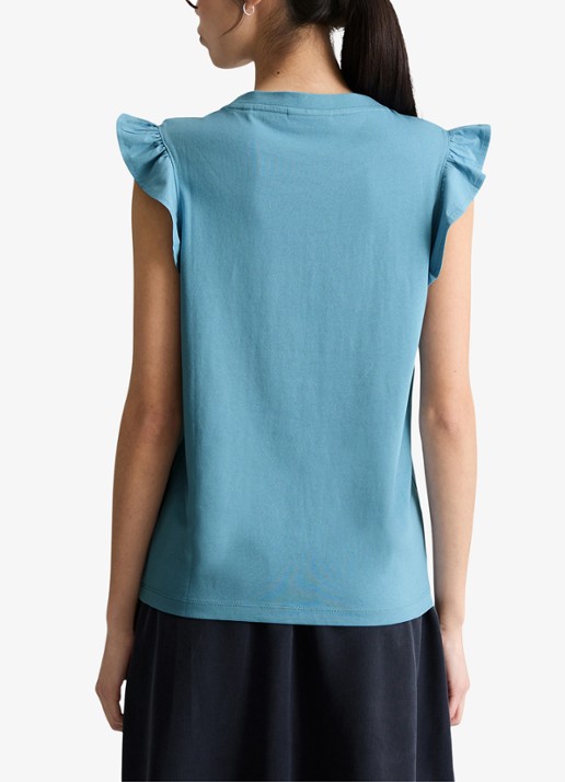 Marc O'Polo Denim Top met vlindermouw - achterkant blue dawn/5429