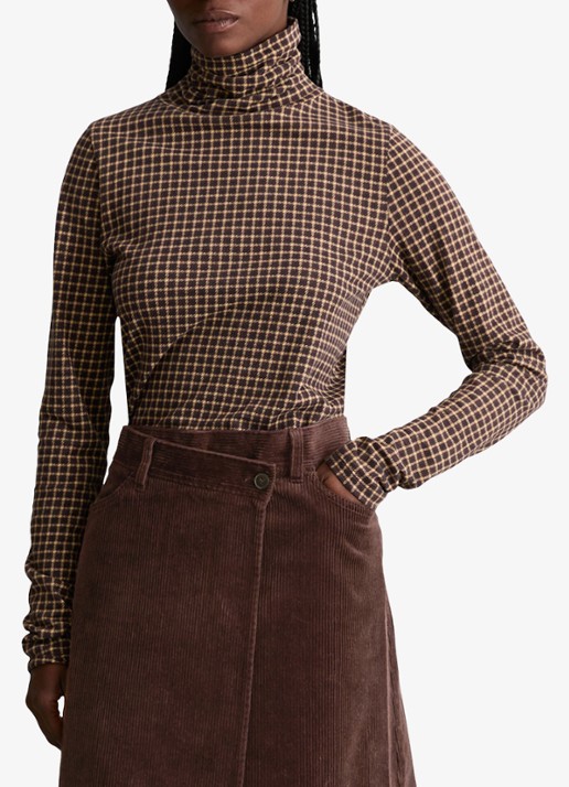 Marc O'Polo Denim Trui met col en ruitdessin
